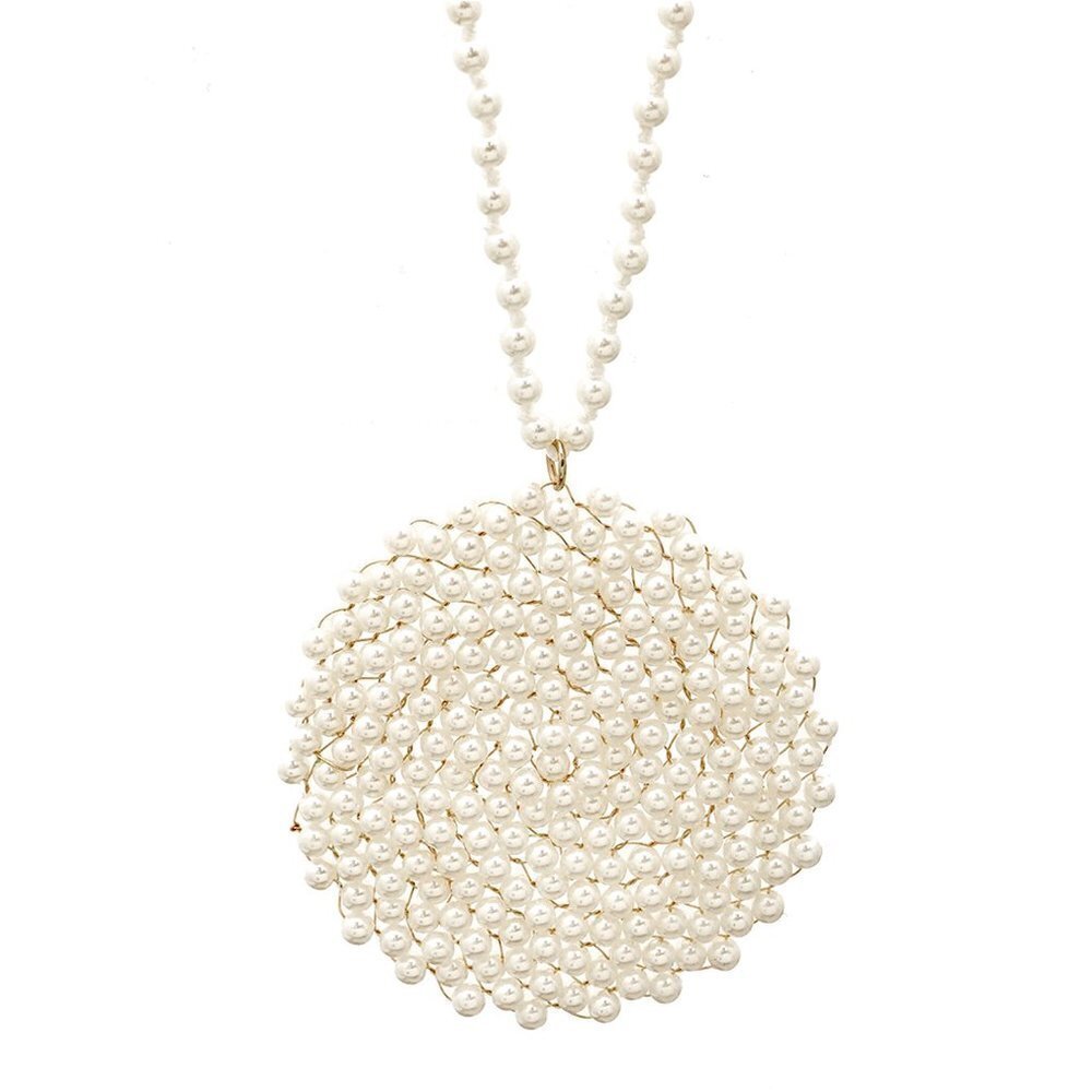 Long Pearl Circle Necklace NWT